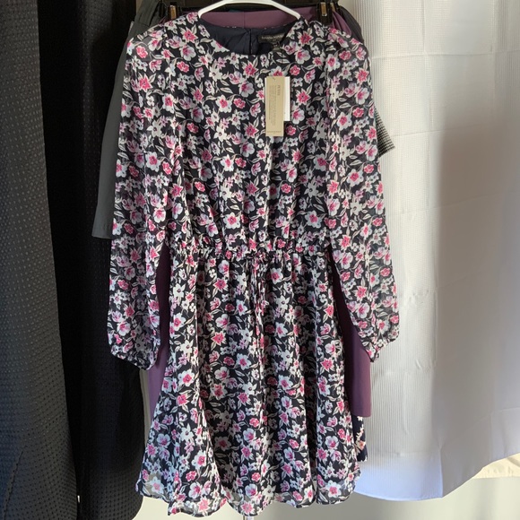 🔆NWT BANANA REPUBLIC LS FLOUNCE FNF WARM CONBO DRESS SZ S - Picture 15 of 16